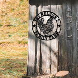 Personalized Floral Chicken Coop Sign with Led Light, Hen House Coop Sign, Farm Metal Sign, Metal Chicken Coop Sign, Custom Chicken Sign