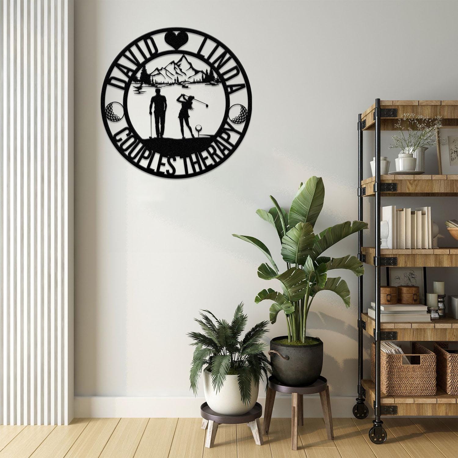 Personalized Golf Couple Wedding Metal Sign with Led Lights, Couple Therapy Sign, Custom Name Sign, Couple Golfer Gifts, Wall Art Decor