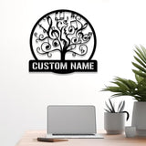 Custom Music Tree Metal Sign, Musical Notes Wall Art, Personalized Music Lover Name Sign, Music Notes Wall Decor, Musician Gift