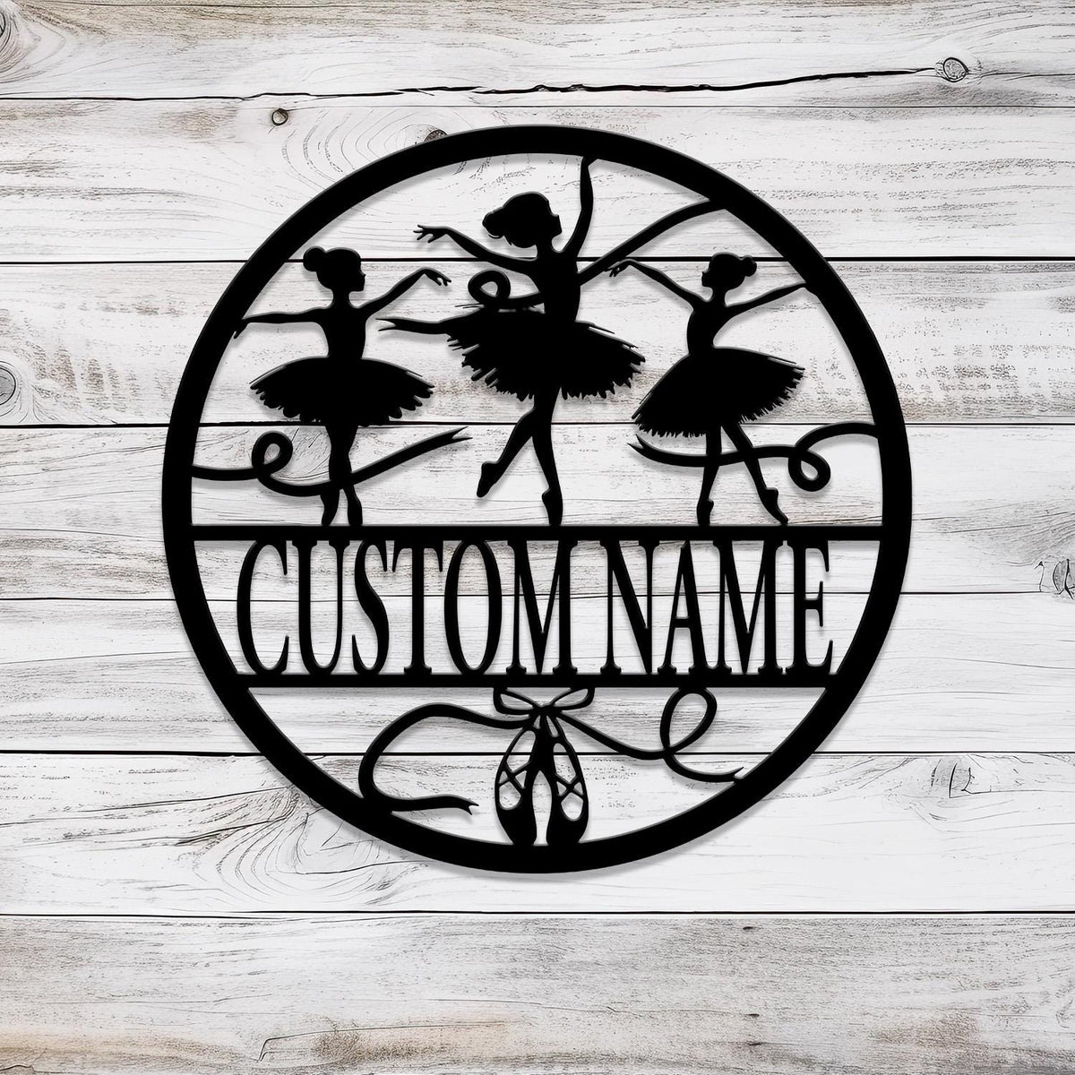 Custom Ballerina Shoes Metal Wall Art With LED Light, Personalized Ballet Lover Name Sign, Nursery Decor, Girls Room Decor, Christmas Birthday Gift