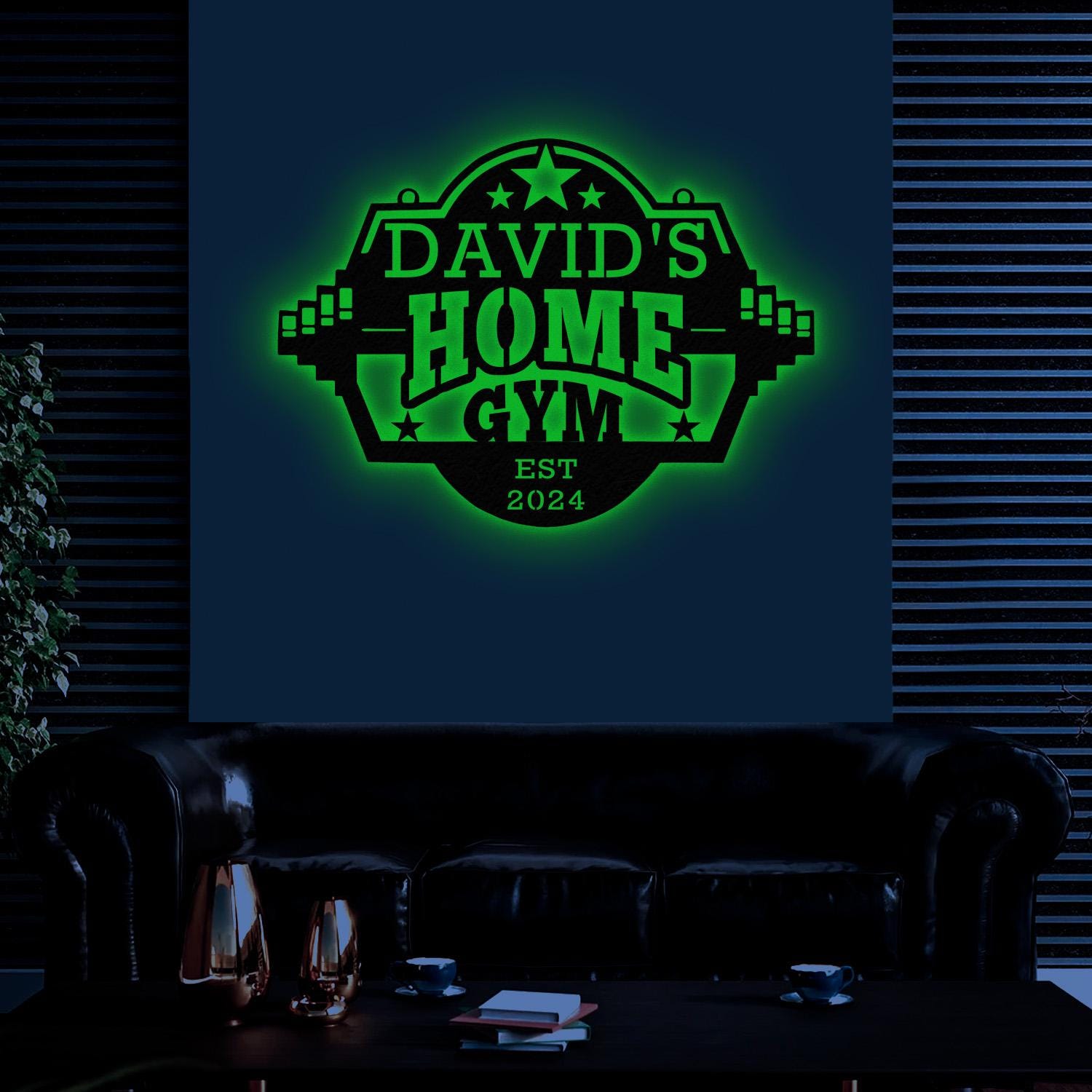 Custom Name Metal Home Gym Sign with Led Light, Metal Gym Sign, Cross Fit Sign, Fitness Decor, Gymer Gifts, Gift for Dad