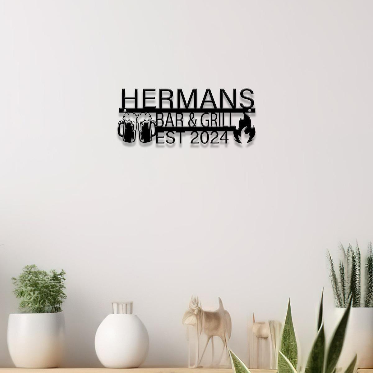 Custom Backyard Sign LED Light, Personalized Bar & Grill Sign, Bar Signs, BBQ Signs, Outdoor Kitchen Metal Signs, Barbecue Wall Art Decor