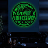 Custom Metal Gaming Zone Sign with Led Light, Game Controller Metal Wall Art, Game Room Decor, Gamer Name Sign, Gaming Gift, Video Game Art