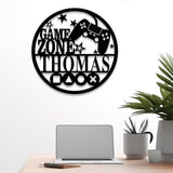 Custom Metal Gaming Zone Sign with Led Light, Game Controller Metal Wall Art, Game Room Decor, Gamer Name Sign, Gaming Gift, Video Game Art