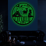 Custom Woodland Animal Sign with Led Light, Personalized Nature Themed Metal Sign, Woodland Baby Shower, Kids Room Nursery Decor