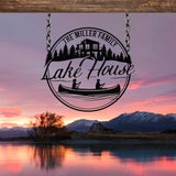Personalized Lake House Metal Sign, Forest Lake Sign, Custom Lake House Name Sign, Camping Metal Sign, Lake House Decor, Front Porch Decor