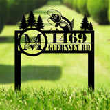 Custom Trout Fishing Address Sign, Custom Fishing Sign, Outdoor Fishing Yard Stake, Fish Address Stake, Outdoor Decor, House Numbers Sign