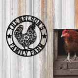 Personalized Floral Chicken Coop Sign with Led Light, Hen House Coop Sign, Farm Metal Sign, Metal Chicken Coop Sign, Custom Chicken Sign