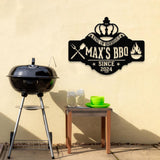 Personalized King Of Barbecue Wall Sign Led Light, Custom Grill Sign, Barbecue Sign for Outdoor, Large BBQ Sign, Barbecue Wall Art Decor