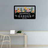 Custom Name Floral Garden Sign, Custom Metal Hanging Garden Plaque, Personalized Metal Gardening Present, Gardener Name Sign, Yard Decor