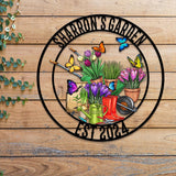 Custom Name Garden Tools Sign, Custom Metal Hanging Garden Plaque, Personalized Metal Gardening Present, Gardener Name Sign, Yard Decor