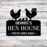 Personalized Hen House Sign with Led Light, Chicken Coop Sign, Farm Metal Sign, Metal Farm Coop Sign, Custom Chicken Coop Sign