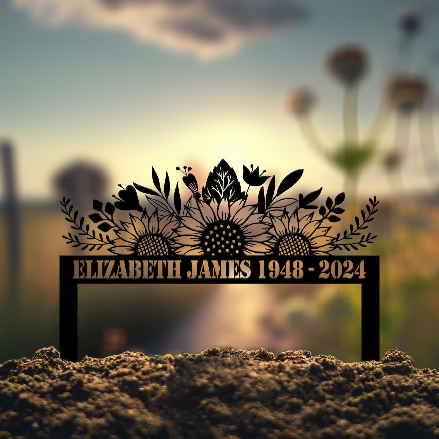 Personalized Sunflowers Memorial Plaque Stake, Memorial Gifts for Loss of Mother, Memorial Sign, In Loving Memory Gift, Remembrance Plaque