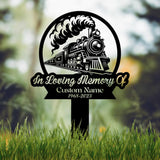 Custom Train Memorial Plaque Stake, Personalized Train Driver Grave Marker Name Sign, Remembrance Stake Sympathy Sign