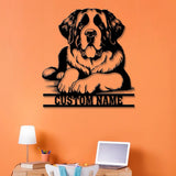 Custom Metal Saint Bernard Sign with Led Light, Saint Bernard Name Gift, Gift For Dog Lover, Dog Monogram Metal Sign, Dog Mom Gift