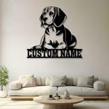 Custom Metal Beagle Sign with Led Light, Beagle Dog Name Gift, Gift For Dog Lover, Dog Monogram Metal Sign, Dog Mom Gift