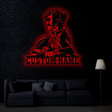 Custom Metal Great Dane Sign with Led Light, Great Dane Dog Name Gift, Gift For Dog Lover, Dog Monogram Metal Sign, Dog Mom Gift