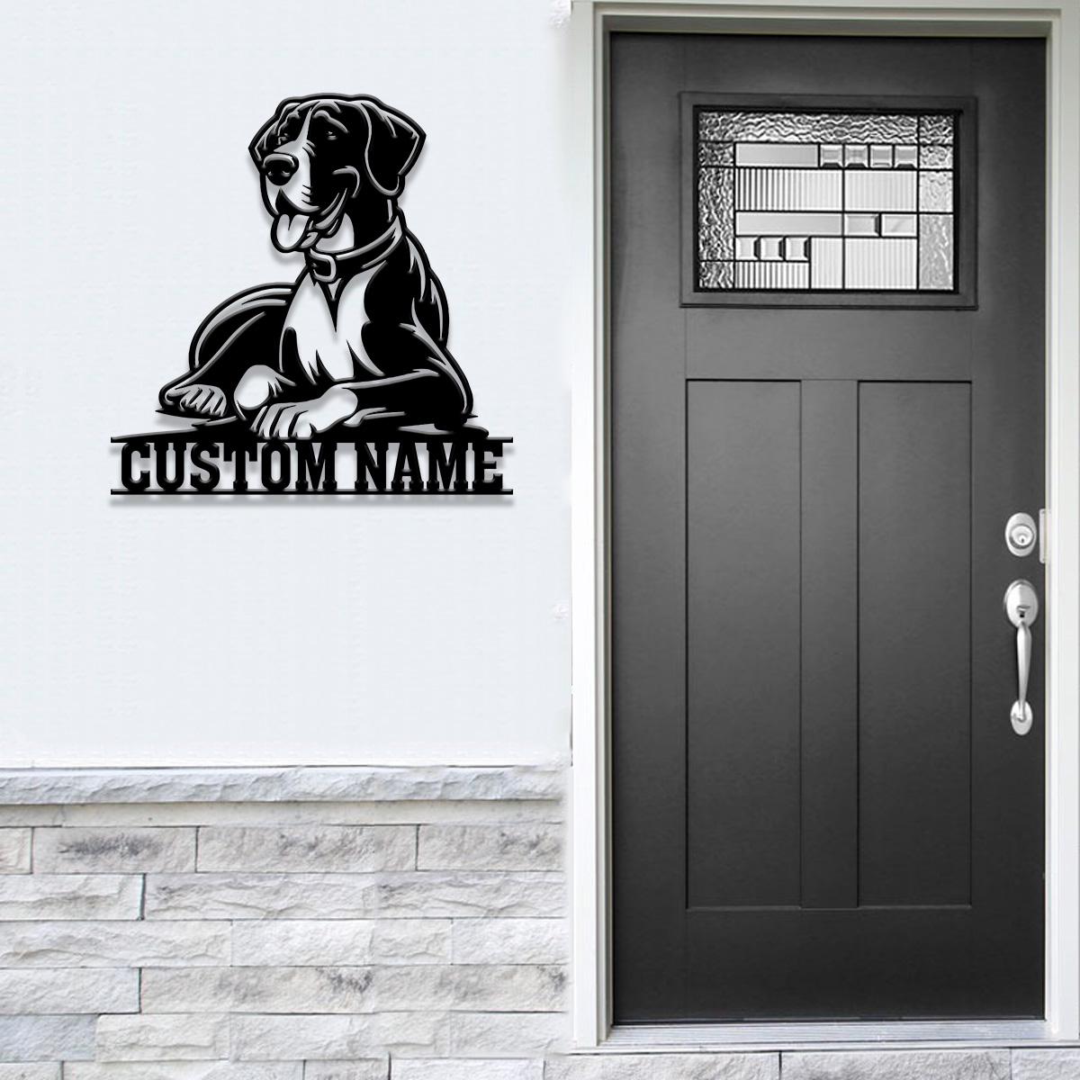 Custom Metal Great Dane Sign with Led Light, Great Dane Dog Name Gift, Gift For Dog Lover, Dog Monogram Metal Sign, Dog Mom Gift