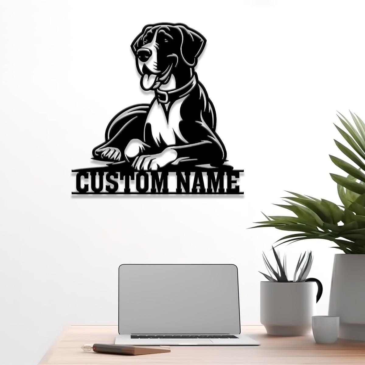 Custom Metal Great Dane Sign with Led Light, Great Dane Dog Name Gift, Gift For Dog Lover, Dog Monogram Metal Sign, Dog Mom Gift