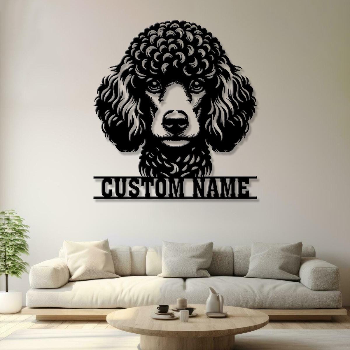 Custom Metal Poodle Sign with Led Light, Poodle Family Name Gift, Gift For Dog Lover, Dog Monogram Metal Sign, Dog Mom Gifts