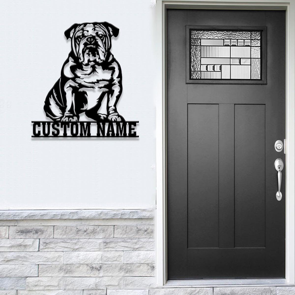 Custom Metal English Bulldog Sign with Led Light, English Bulldog Family Name Gift, Gift For Dog Lover, Dog Monogram Sign, Dog Mom Gifts