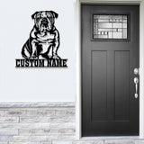 Custom Metal English Bulldog Sign with Led Light, English Bulldog Family Name Gift, Gift For Dog Lover, Dog Monogram Sign, Dog Mom Gifts