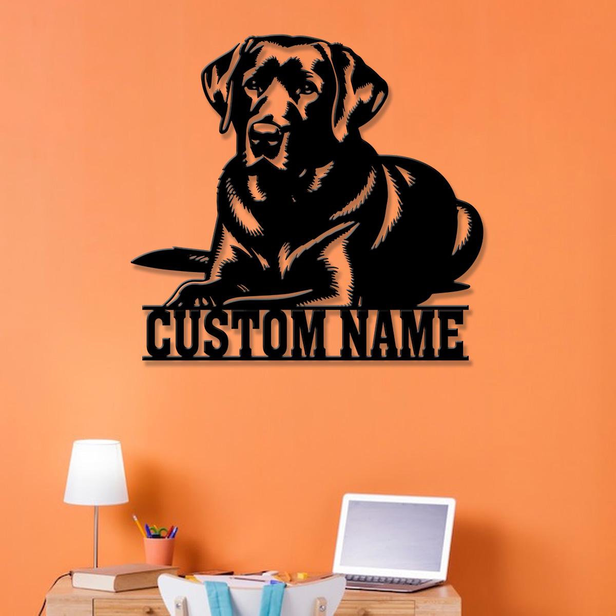 Custom Metal Labrador Retriever Sign with Led Light, Labrador Retriever Name Gift, Gift For Dog Lover, Dog Monogram Metal Sign, Dog Mom Gift