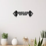 Custom Name Home Gym Metal Sign, Powerlifting Metal Wall Art, Personalized Home Gym Sign, Fitness Decor, Gift for Dad Husband