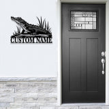 Custom Alligator Metal Sign with Led Light, Personalized Crocodile Name Sign, Nursery Swamp Animal Decoration, Housewarming Gift