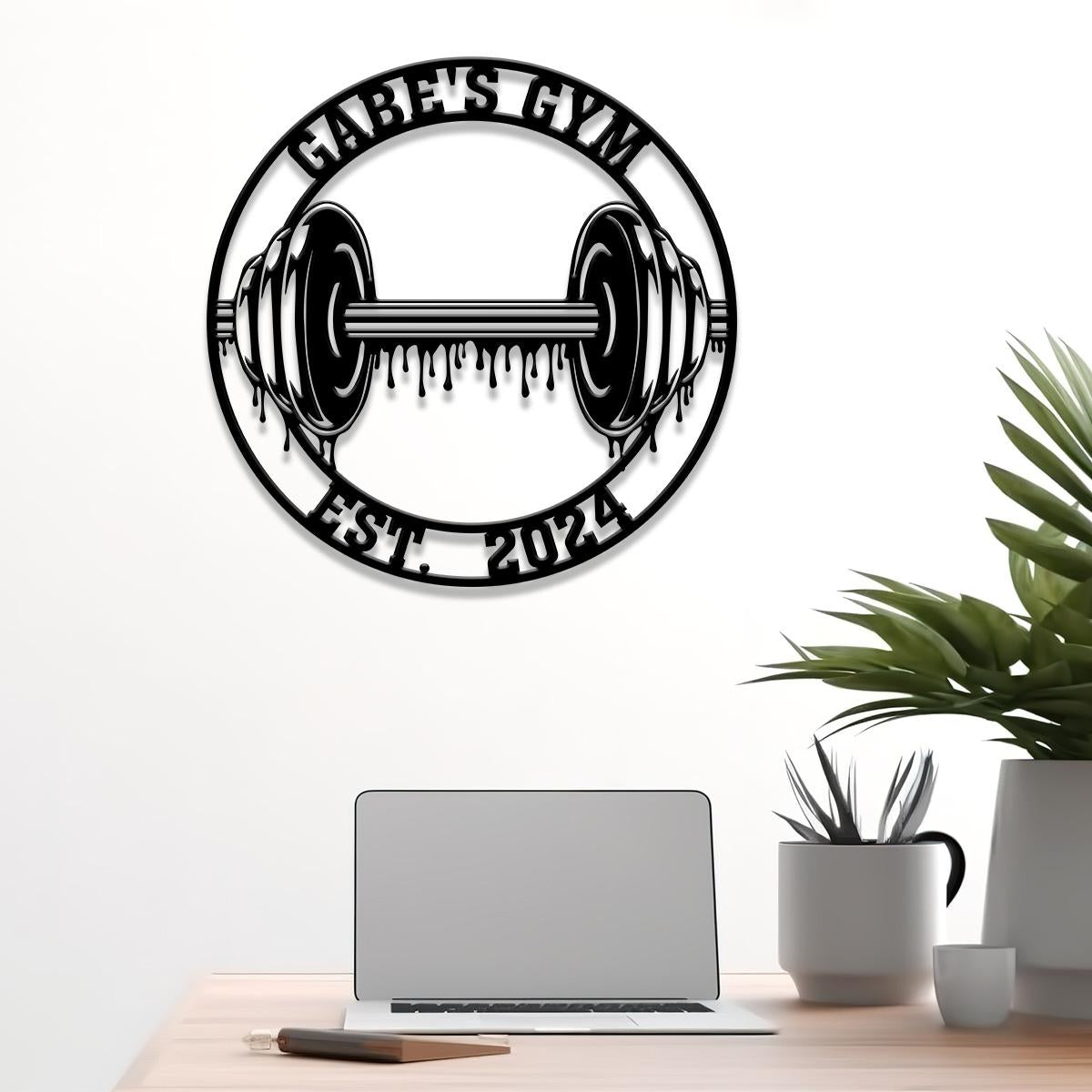 Custom Name Home Gym Metal Sign, Powerlifting Metal Wall Art, Personalized Home Gym Sign, Fitness Decor, Gift for Dad Husband