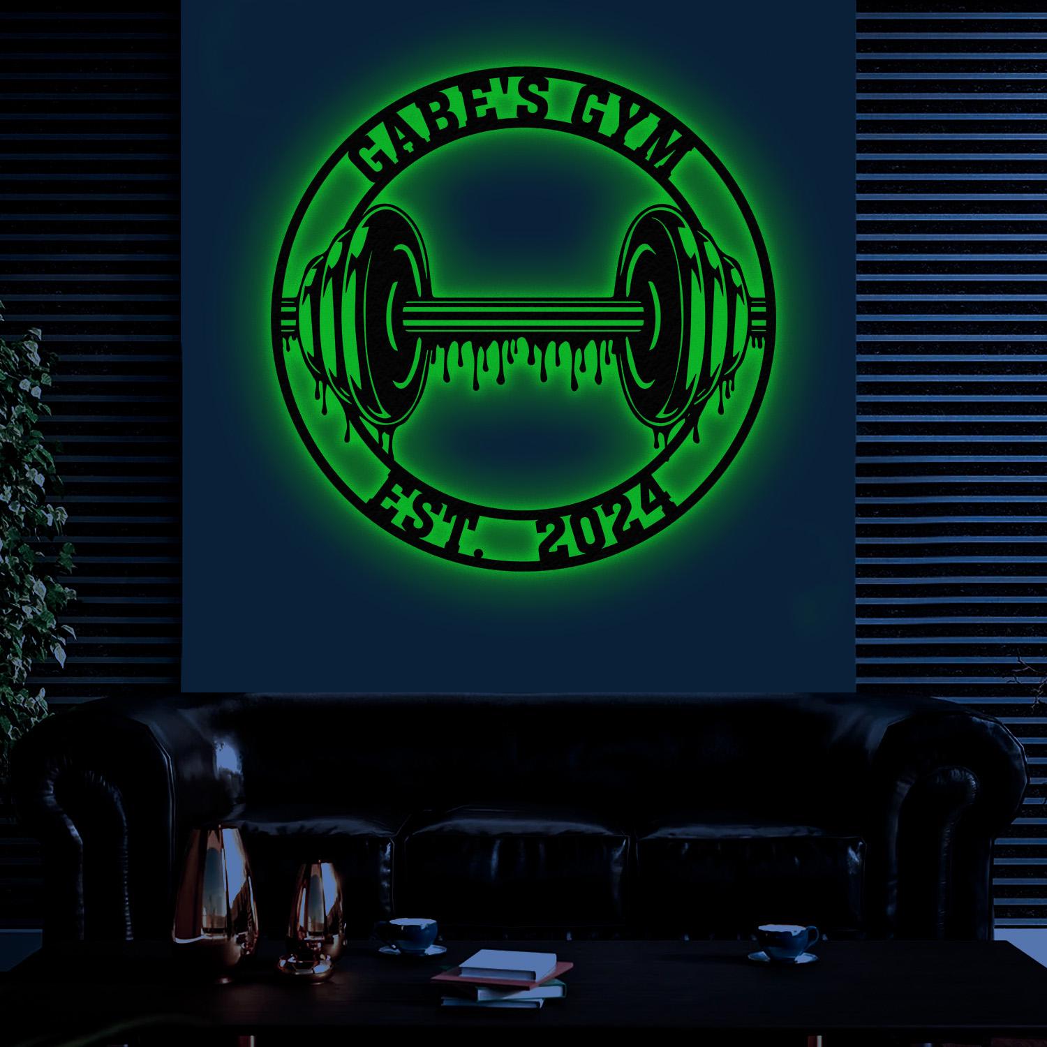Custom Name Home Gym Metal Sign, Powerlifting Metal Wall Art, Personalized Home Gym Sign, Fitness Decor, Gift for Dad Husband