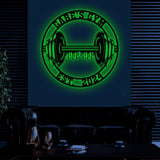 Custom Name Home Gym Metal Sign, Powerlifting Metal Wall Art, Personalized Home Gym Sign, Fitness Decor, Gift for Dad Husband