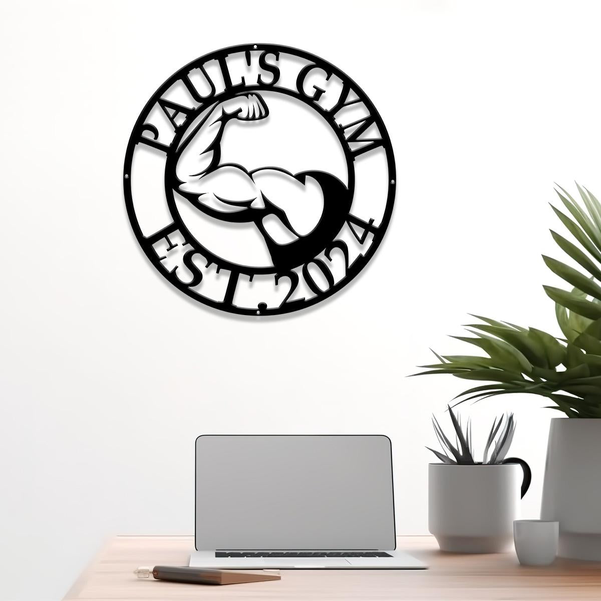 Personalized Metal Home Gym Metal Sign with Led Light, Gym Wall Decor, Metal Wall Decor, Home Gym Decor, Personalized Home Decor