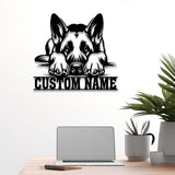 Custom Name German Shepherd Metal Sign with Led Light, German Shepherd Sign, Personalized Dog Sign, Dog Monogram, Dog Mom Gift, Dog Gift