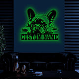 Custom Name French Bulldog Metal Sign with Led Light, French Bulldog Sign, Personalized Dog Sign, Dog Monogram, Dog Mom Gift, Dog Gift
