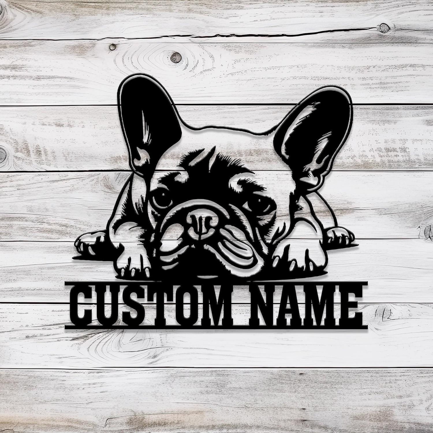 Custom Name French Bulldog Metal Sign with Led Light, French Bulldog Sign, Personalized Dog Sign, Dog Monogram, Dog Mom Gift, Dog Gift
