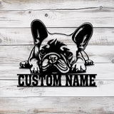 Custom Name French Bulldog Metal Sign with Led Light, French Bulldog Sign, Personalized Dog Sign, Dog Monogram, Dog Mom Gift, Dog Gift
