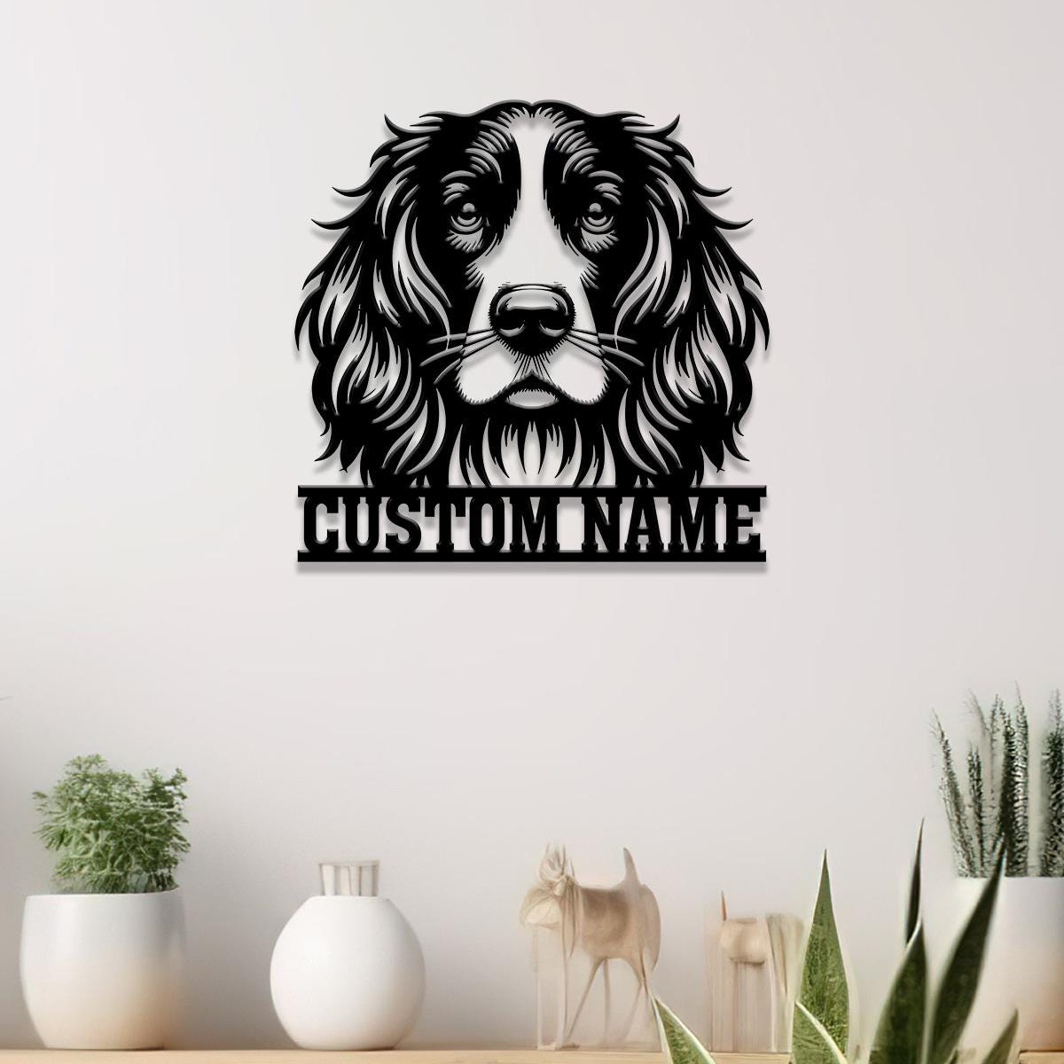 Custom Name Springer Spaniel Metal Sign with Led Light, Springer Spaniel Sign, Personalized Dog Sign, Dog Monogram, Dog Mom Gift, Dog Gift