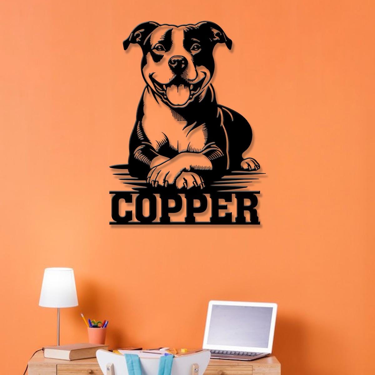 Custom Name Pitbull Metal Sign with Led Light, Pitbull Sign, Personalized Dog Sign, Dog Monogram, Dog Mom Gift, Dog Gift, Pitbull Lovers