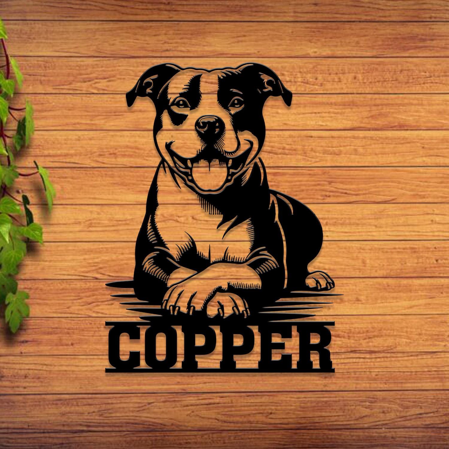 Custom Name Pitbull Metal Sign with Led Light, Pitbull Sign, Personalized Dog Sign, Dog Monogram, Dog Mom Gift, Dog Gift, Pitbull Lovers