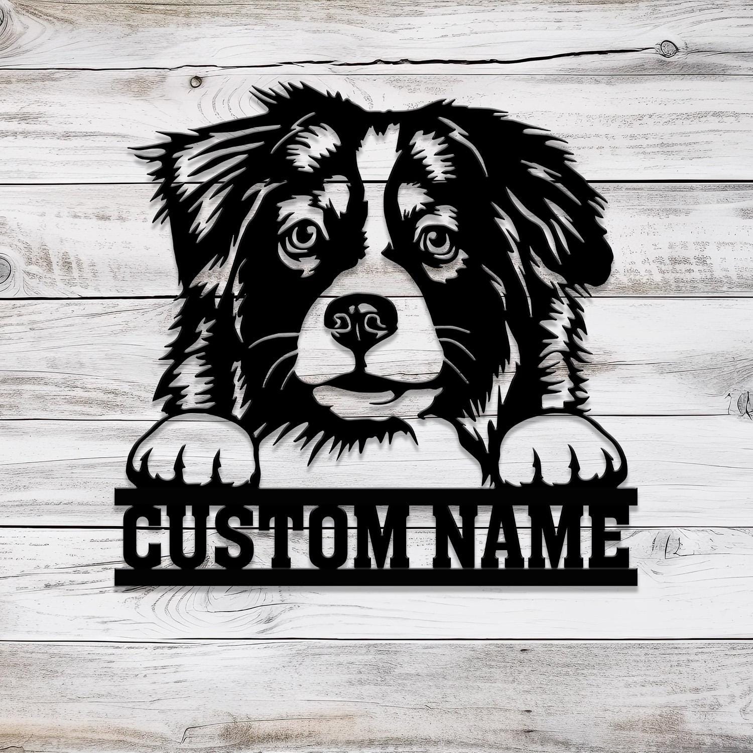 Custom Metal Australian Shepherd Sign, Australian Shepherd Family Name Gift, Gift For Dog Lover, Dog Monogram Metal Sign, Dog Mom Gifts