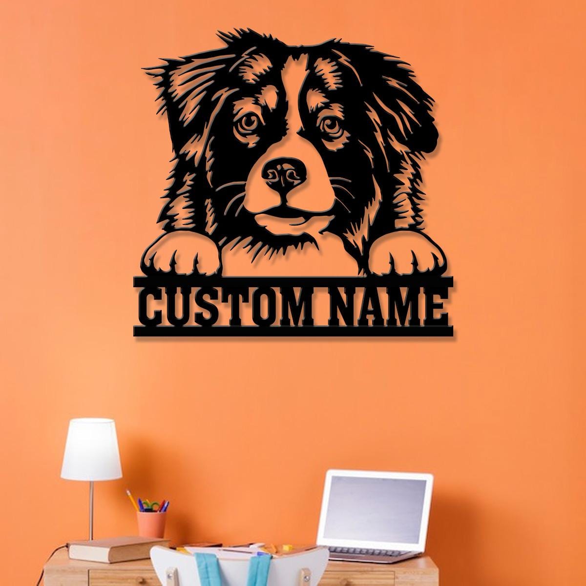 Custom Metal Australian Shepherd Sign, Australian Shepherd Family Name Gift, Gift For Dog Lover, Dog Monogram Metal Sign, Dog Mom Gifts