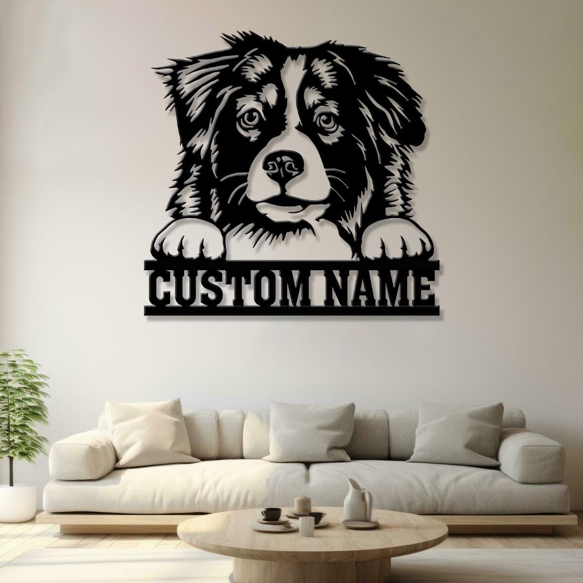 Custom Metal Australian Shepherd Sign, Australian Shepherd Family Name Gift, Gift For Dog Lover, Dog Monogram Metal Sign, Dog Mom Gifts