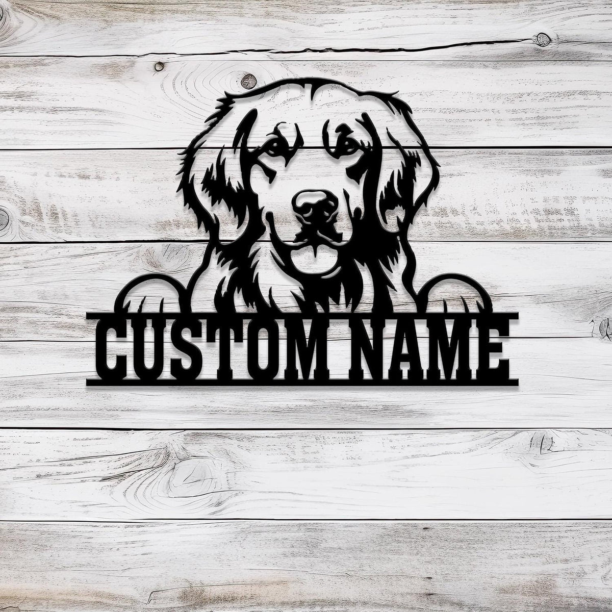 Custom Metal Golden Retriever Sign, Golden Retriever Family Name Gift, Gift For Dog Lover, Dog Monogram Metal Sign, Dog Mom Gifts