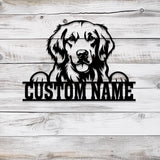 Custom Metal Golden Retriever Sign, Golden Retriever Family Name Gift, Gift For Dog Lover, Dog Monogram Metal Sign, Dog Mom Gifts