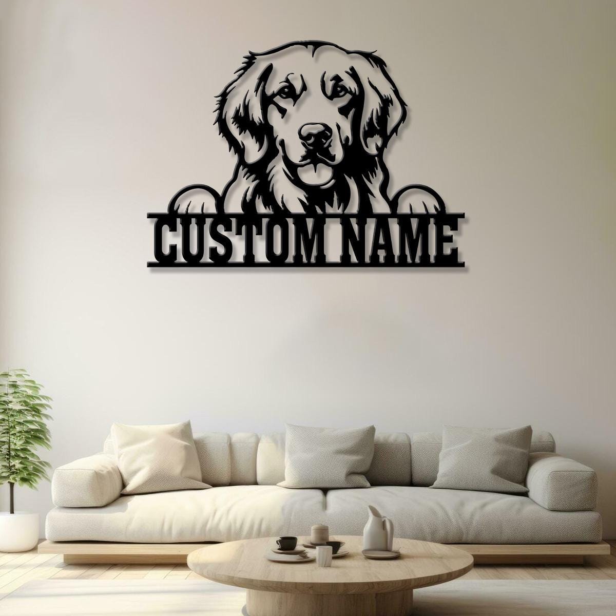 Custom Metal Golden Retriever Sign, Golden Retriever Family Name Gift, Gift For Dog Lover, Dog Monogram Metal Sign, Dog Mom Gifts