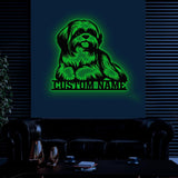 Custom Metal Shih Tzu Sign with Led Light, Shih Tzu Family Name Gift, Gift For Dog Lover, Dog Monogram Metal Sign, Dog Mom Gifts