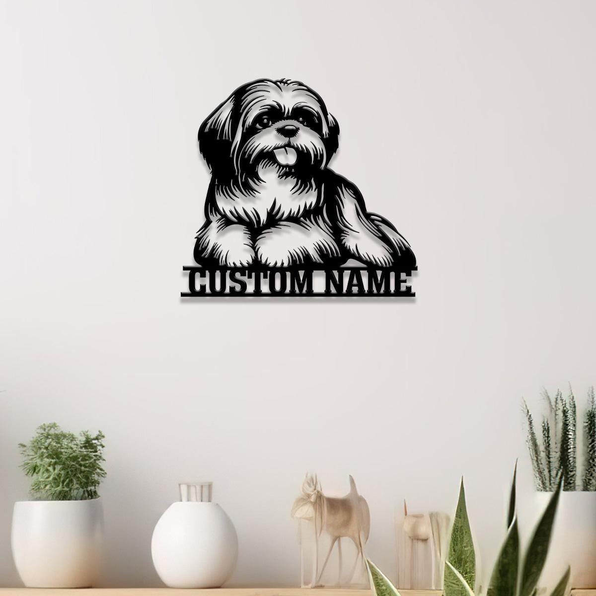 Custom Metal Shih Tzu Sign with Led Light, Shih Tzu Family Name Gift, Gift For Dog Lover, Dog Monogram Metal Sign, Dog Mom Gifts