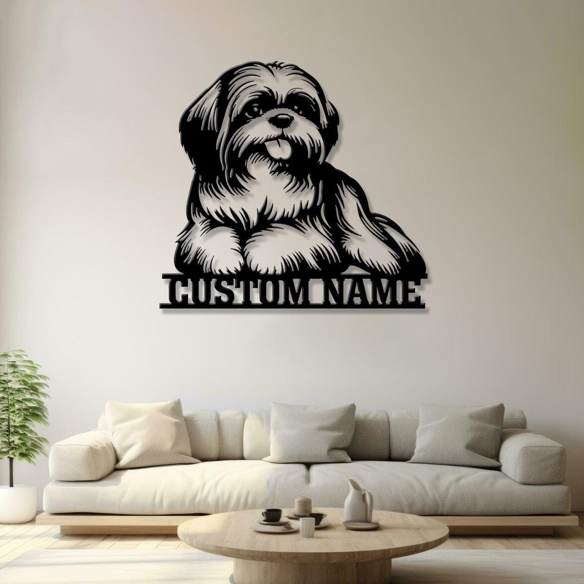 Custom Metal Shih Tzu Sign with Led Light, Shih Tzu Family Name Gift, Gift For Dog Lover, Dog Monogram Metal Sign, Dog Mom Gifts