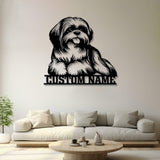Custom Metal Shih Tzu Sign with Led Light, Shih Tzu Family Name Gift, Gift For Dog Lover, Dog Monogram Metal Sign, Dog Mom Gifts